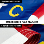 Load image into Gallery viewer, G128  6 Feet Tangle Free Spinning Flagpole (Black) North Carolina Flag Brass Grommets Embroidered 3x5 ft (Flag Included) Aluminum Flag Pole