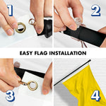 Load image into Gallery viewer, G128 Combo Pack: 5 Ft Tangle Free Aluminum Spinning Flagpole (Black) &amp; Solid Yellow Color Flag 2x3 Ft, LiteWeave Pro Series Printed 150D Polyester  Pole with Flag Included