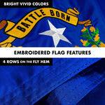 Load image into Gallery viewer, G128  6 Feet Tangle Free Spinning Flagpole (White) Nevada Double Sided Brass Grommets Embroidered 3x5 ft (Flag Included) Aluminum Flag Pole