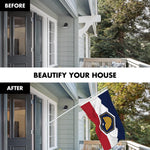 Load image into Gallery viewer, G128 Combo Pack: 6 Ft Tangle Free Aluminum Spinning Flagpole (White) &amp; Utah 2023 New Version UT State Flag 3x5 Ft, LiteWeave Pro Series Printed 150D Polyester  Pole with Flag Included