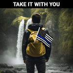 Load image into Gallery viewer, G128 2 Pack: Thin Blue Line Car Flag  11x17 In  Double LiteWeave Pro Series Double Sided Printed 150D Polyester  Flagpole Included  Perfect for Festival Celebrations, Parades