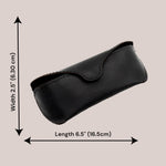 Load image into Gallery viewer, Black Genuine Leather Eyeglasses &amp; Sunglasses Case with Magnetic Snap Closure