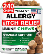 Load image into Gallery viewer, Dog Allergy Relief Chews 240 Treats Dog Itching Skin Relief Treatment Pills Anti Itch Itchy and Paw Licking Hot Spots Omega 3 Fish Oil Dry Skin &amp; Coat Supplement