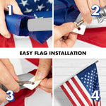 Load image into Gallery viewer, G128  5 Feet Tangle Free Spinning Flagpole (Silver) American Flag Pole Sleeve Embroidered 2x3 ft American Flag Pole Sleeve (Flag Included) Aluminum Flag Pole