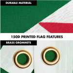 Load image into Gallery viewer, G128 Combo Pack: 6 Ft Tangle Free Spinning Flagpole (Silver) &amp; Algeria Flag 3x5 Ft Printed 150D Polyester, Brass Grommets (Flag Included) Aluminum Flag Pole