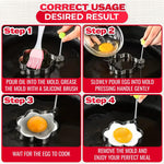 Load image into Gallery viewer, 5 Pcs Pancake Mold Set – Stainless Steel Pancake Molds for Griddle with Fun Shapes Comfortable Handles and Non Slip Design – Egg Shaper for Frying Pan With Silicone Brush for Easy Use &amp; Cleaning