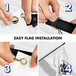 Load image into Gallery viewer, G128  6 Feet Tangle Free Spinning Flagpole (Black) US Coast Guard Double Sided Brass Grommets Embroidered 3x5 ft (Flag Included) Aluminum Flag Pole