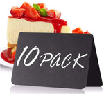 Load image into Gallery viewer, 10 Pack Mini Chalk Board Tent Sign for Food Buffet Party Wedding Mini Chalkboard Signs for Food Small Tent Cards Chalk Black Tent Party Food Labels Table Tent Tags for Food Display