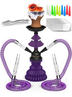 Load image into Gallery viewer, Hookah Purple Complete Set   Hookah Set 2 Hose Hookah – LilOne 12” Mini Hookah