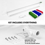 Load image into Gallery viewer, G128 Combo Pack: 6 Ft Tangle Free Aluminum Spinning Flagpole (Silver) &amp; Gambia Gambian Flag  3x5 Ft LiteWeave Pro Series Printed 150D Polyester  Pole with Flag Included