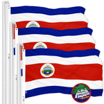 Load image into Gallery viewer, G128 3 Pack: Costa Rica Costa Rican Flag  3x5 Ft  ToughWeave Series Embroidered 300D Polyester  Country Flag, Embroidered Design, Indoor/Outdoor, Brass Grommets