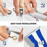 Load image into Gallery viewer, G128 Combo Pack: 6 Ft Tangle Free Aluminum Spinning Flagpole (Silver) &amp; Nicaragua Nicaraguan Flag 3x5 Ft, LiteWeave Pro Series Printed 150D Polyester  Pole with Flag Included