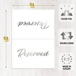 Load image into Gallery viewer, 10 Pack Silver Reserved Table Signs for Wedding Party Restaurant Reserved Signs for Wedding Double Sided Reserved Table Signs Silver Reserved Signs for Tables Silver Tent Reservation Cards