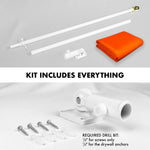 Load image into Gallery viewer, G128 Combo Pack: 5 Ft Tangle Free Aluminum Spinning Flagpole (White) &amp; Solid Orange Color Flag 2.5x4 Ft, LiteWeave Pro Series Printed 150D Polyester  Pole with Flag Included
