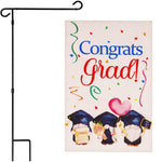 Load image into Gallery viewer, Combo Pack: Garden Flag Stand Black 36x16 in and Flag 12x18 in Congrats Grad