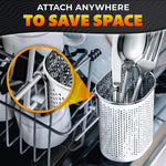 Load image into Gallery viewer, Chopstick Dishwasher Basket 3.5x2.7x3.9  – Stainless Steel Chopstick Holder for Dishwasher with Hooks Oval Design Rust Resistant Perforated Utensil Caddy for Straws Teaspoons &amp; Small Kitchen Tools