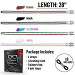 Load image into Gallery viewer, Glasses Strap Chains Premium ECO Leather Eyeglass Holder 4 Pack 28 inch Long