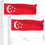 Load image into Gallery viewer, G128 2 Pack: Singapore Singaporean Flag  3x5 Ft  LiteWeave Pro Series Printed 150D Polyester  Country Flag, Vibrant Colors, Brass Grommets, Thicker and More Durable Than 100D 75D Polyester