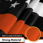 Load image into Gallery viewer, G128  Thin Orange Line American Flag 150D Polyester 3x5 FT Printed Flag  Honoring Men Women Search and Rescue Brass Grommets Indoor/Outdoor  Much Thicker More Durable Than 100D 75D Polyester
