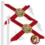 Load image into Gallery viewer, G128 2 Pack: Florida FL State Flag  2.5x4 Ft  StormFlyer Series Embroidered 220GSM Spun Polyester  Embroidered Design, Indoor/Outdoor, Brass Grommets, Heavy Duty, All Weather