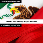 Load image into Gallery viewer, G128  6 Feet Tangle Free Spinning Flagpole (White) Mexico Double Sided Brass Grommets Embroidered 3x5 ft (Flag Included) Aluminum Flag Pole