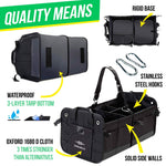 Load image into Gallery viewer, Trunk Organizer with Covering Net Attachable Non Slip Pads and Stainless Hooks Black