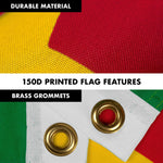 Load image into Gallery viewer, G128 Combo Pack: 6 Feet Tangle Free Spinning Flagpole (Silver) Cameroon Cameroonian Flag 3x5 ft Printed 150D Brass Grommets (Flag Included) Aluminum Flag Pole