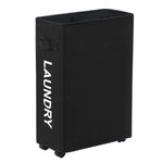 Load image into Gallery viewer, Slim Rolling Laundry Hamper   Roll Hamper On Wheels   Standable Corner Bin   52L Handy Storage Basket   Slim Laundry Basket   Waterproof Dirty Clothes Hamper   15×8×22  (22 Inches Black)