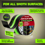 Load image into Gallery viewer, Grip Tape Heavy Duty Anti Slip Tape for Stairs 2 Inch x 50 Feet Black with Glow