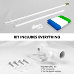 Load image into Gallery viewer, G128 Combo Pack: 6 Ft Tangle Free Aluminum Spinning Flagpole (White) &amp; Sierra Leone Sierra Leonean Flag  3x5 Ft LiteWeave Pro Series Printed 150D Polyester  Pole with Flag Included
