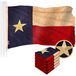 Load image into Gallery viewer, G128 5 Pack: Texas TeaStained Flag  1x1.5 Ft  ToughWeave Pro Series Embroidered 420D Polyester  Embroidered Design, Indoor/Outdoor, Brass Grommets, High Quality