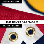 Load image into Gallery viewer, G128 Combo Pack: 6 Feet Tangle Free Spinning Flagpole (White) Mississippi MS State Flag 3x5 ft Printed 150D Brass Grommets (Flag Included) Aluminum Flag Pole