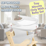 Load image into Gallery viewer, Replacement Tray and Cover for Stokke Tripp Trapp Highchair Combo of Matte White Tray Clear Cover for Easy Cleaning &amp; Strong Suction
