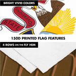 Load image into Gallery viewer, G128 Combo Pack: 6 Ft Tangle Free Spinning Flagpole (White) &amp; Illinois Flag 3x5 Ft Printed 150D Polyester, Brass Grommets (Flag Included) Aluminum Flag Pole