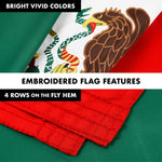 Load image into Gallery viewer, G128 Combo Pack: 6 Ft Tangle Free Aluminum Spinning Flagpole (White) &amp; Mexico Mexican Flag 3x5 Ft, ToughWeave Series Embroidered 300D Polyester  Pole with Flag Included