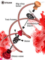 Load image into Gallery viewer, Red Hookah set with everything Hookah Set 2 Hose Hookah LilOne