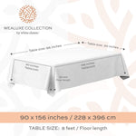 Load image into Gallery viewer, 2 Pack Classic White Tablecloth 90x156 inch for 8 Foot Rectangle Table Polyester