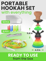 Load image into Gallery viewer, Rasta Hookah Set 2 Hose Hookah – LilOne 12” Colorful Hookah 2 Hose Hookah Set