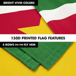 Load image into Gallery viewer, G128 Combo Pack: 6 Ft Tangle Free Aluminum Spinning Flagpole (Black) &amp; Suriname Surinamese Flag 3x5 Ft, LiteWeave Pro Series Printed 150D Polyester  Pole with Flag Included