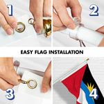 Load image into Gallery viewer, G128 Combo Pack: 6 Ft Tangle Free Aluminum Spinning Flagpole (White) &amp; Antigua and Barbuda Antiguan and Barbudan Flag  3x5 Ft LiteWeave Pro Series Printed 150D Polyester  Pole with Flag Included