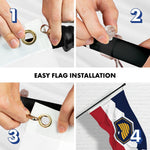 Load image into Gallery viewer, G128 Combo Pack: 6 Ft Tangle Free Aluminum Spinning Flagpole (Black) &amp; Utah 2023 New Version UT State Flag 3x5 Ft, LiteWeave Pro Series Printed 150D Polyester  Pole with Flag Included