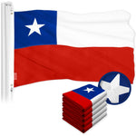 Load image into Gallery viewer, G128 5 Pack: Chile Chilean Flag  3x5 Ft  ToughWeave Series Embroidered 300D Polyester  Country Flag, Embroidered Design, Indoor/Outdoor, Brass Grommets