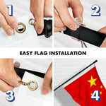 Load image into Gallery viewer, G128  6 Feet Tangle Free Spinning Flagpole (Black) China Flag Brass Grommets Embroidered 3x5 ft (Flag Included) Aluminum Flag Pole
