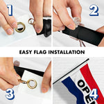 Load image into Gallery viewer, G128  6 Feet Tangle Free Spinning Flagpole (Black) Open Brass Grommets Printed 3x5 ft (Flag Included) Aluminum Flag Pole