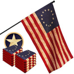 Load image into Gallery viewer, G128 10 Pack: Betsy Ross TeaStained Flag  2x3 Ft  ToughWeave Pro Series Pole Sleeve Embroidered 420D Polyester  Historical Flag, Embroidered Design, High Quality, NO Flagpole Included