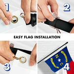 Load image into Gallery viewer, G128  6 Feet Tangle Free Spinning Flagpole (Black) North Carolina Flag Brass Grommets Embroidered 3x5 ft (Flag Included) Aluminum Flag Pole