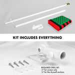 Load image into Gallery viewer, G128 Combo Pack: 6 Ft Tangle Free Aluminum Spinning Flagpole (White) &amp; Afro American Black Liberation BLM Flag 3x5 Ft, LiteWeave Pro Series Printed 150D Polyester  Pole with Flag Included