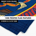 Load image into Gallery viewer, G128 Combo Pack: 6 Feet Tangle Free Spinning Flagpole (Silver) North Dakota ND State Flag 3x5 ft Printed 150D Brass Grommets (Flag Included) Aluminum Flag Pole