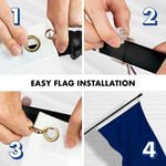 Load image into Gallery viewer, G128 Combo Pack: 5 Ft Tangle Free Aluminum Spinning Flagpole (Black) &amp; Solid Blue Color Flag 2x3 Ft, LiteWeave Pro Series Printed 150D Polyester  Pole with Flag Included