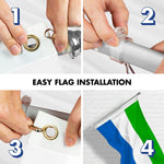 Load image into Gallery viewer, G128 Combo Pack: 6 Ft Tangle Free Aluminum Spinning Flagpole (Silver) &amp; Sierra Leone Sierra Leonean Flag  3x5 Ft LiteWeave Pro Series Printed 150D Polyester  Pole with Flag Included